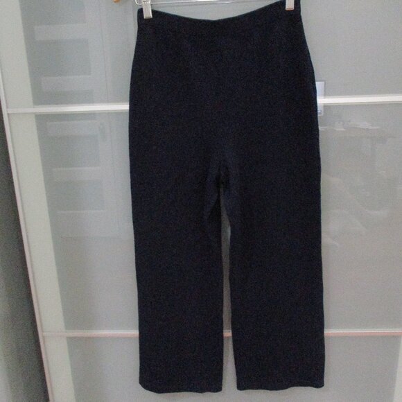 St. John Collection by Marie Gray Navy Santana Knit Wide Leg Pants - Picture 1 of 4
